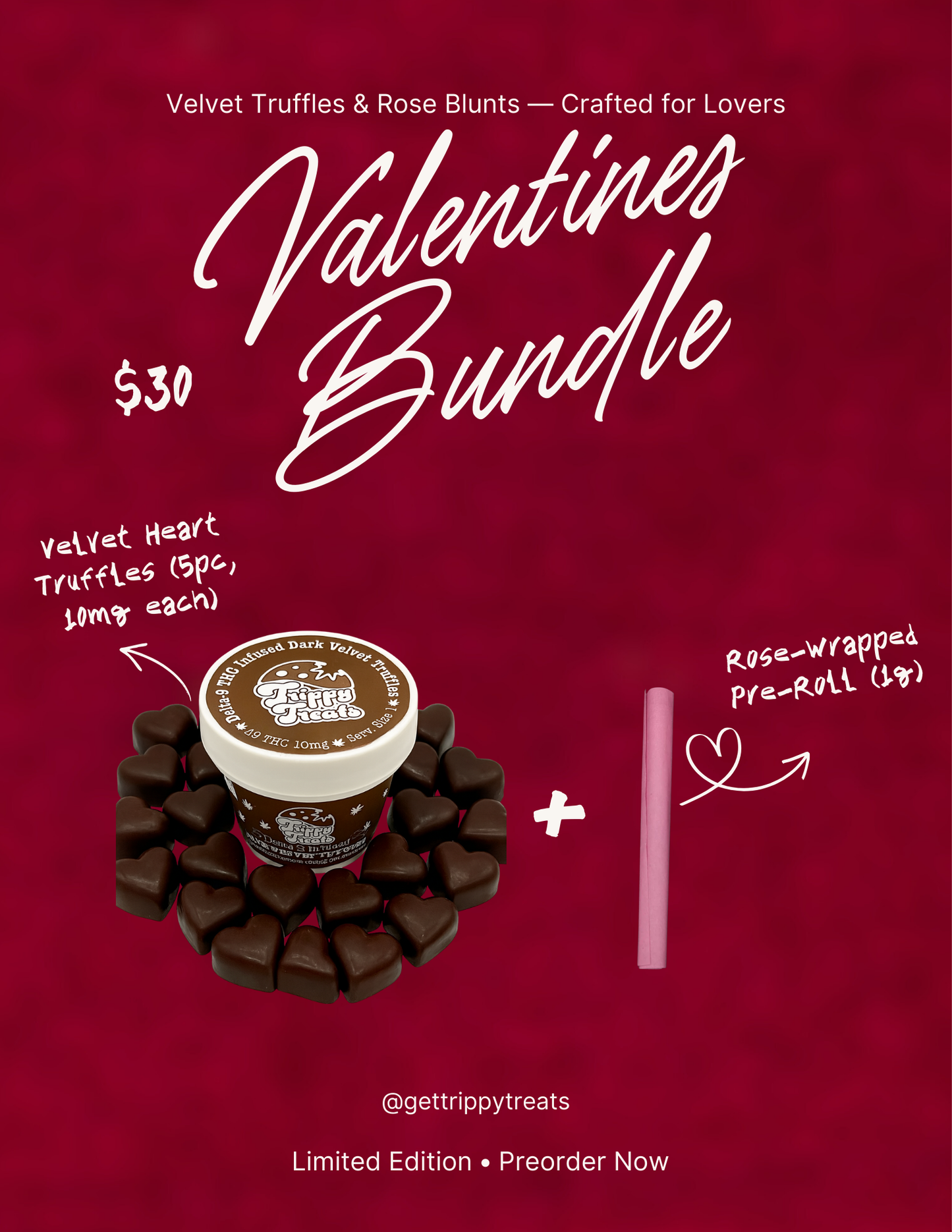 Valentines Bundle: Dark Velvet Truffles & Rose Blunts Pre-order